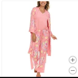 Flora Nikroz Ladies Pajama Set with Robe